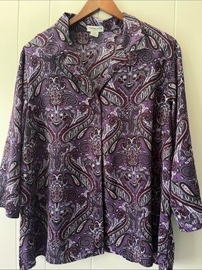 Notations Purple Paisley Button-Down Shirt